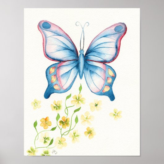 Waterverf Butterfly beroemd gemaakt door Victoria  Poster (Voorkant)
