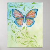 Waterverf Butterfly beroemd gemaakt door Victoria  Poster (Voorkant)