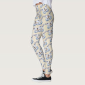 Waterverf BUTTERFLY blauw sinaasappel + uw ideeën Leggings (Links)