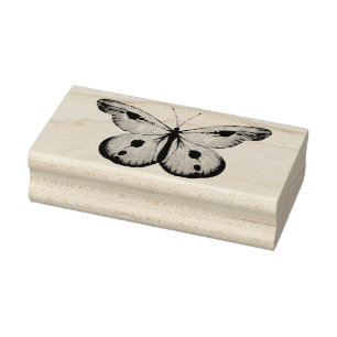 Waterverf BUTTERFLY blauw sinaasappel + uw ideeën Rubberstempel