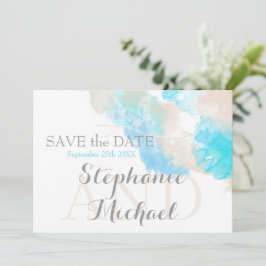 Waterverf Butterfly Blauwgroen Ivory Taupe Save The Date