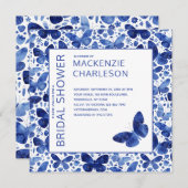 Waterverf Butterfly Blue Bridal Shower Kaart (Voorkant / Achterkant)