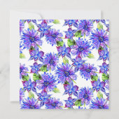 Waterverf Butterfly Blue Floral Chic Quinceañera Kaart (Achterkant)