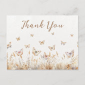 Waterverf Butterfly Boho Baby shower Dank u Briefkaart (Voorkant)
