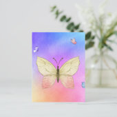 Waterverf Butterfly Briefkaart (Staand voorkant)
