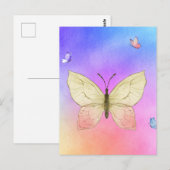 Waterverf Butterfly Briefkaart (Voorkant / Achterkant)
