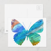 Waterverf Butterfly Briefkaart (Voorkant / Achterkant)