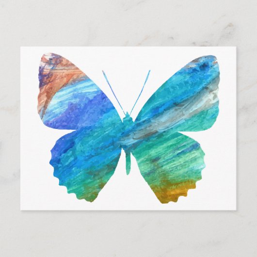 Waterverf Butterfly Briefkaart (Voorkant)