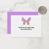 Waterverf Butterfly Dank u Notitiekaartje (Voorkant / Achterkant in situ)