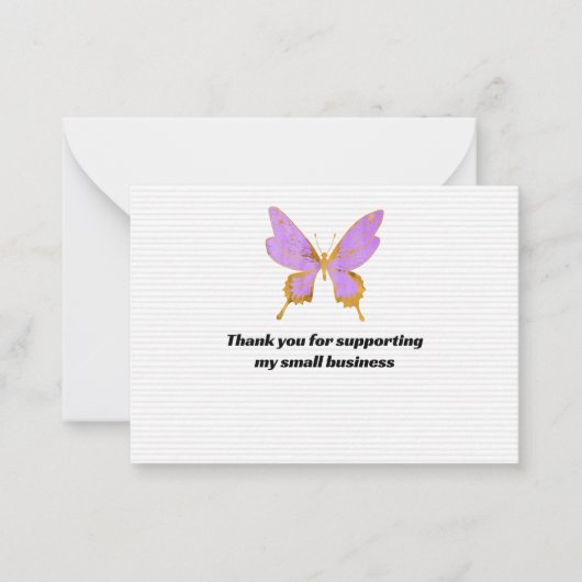 Waterverf Butterfly Dank u Notitiekaartje (Voorkant)