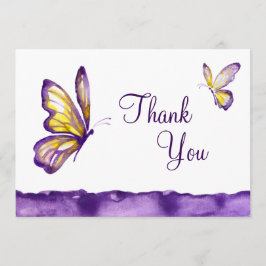 Waterverf Butterfly Dank u voor uw kaarten Paars g