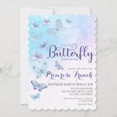 Waterverf Butterfly Elegant Script Baby shower Kaart (Voorkant)