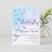 Waterverf Butterfly Elegant Script Baby shower Kaart (Staand voorkant)