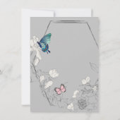 Waterverf Butterfly en Flower Geometric Wedding Save The Date (Achterkant)