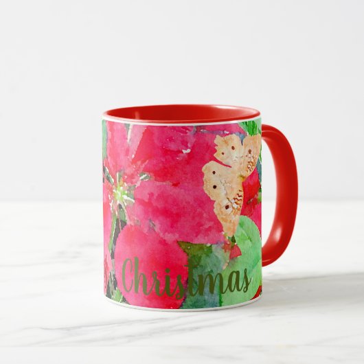 Waterverf Butterfly en Hummingbird Kerstmis Mok (Voorkant rechts)