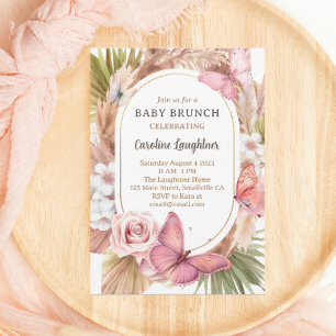 Waterverf Butterfly Floral Garden Baby Brunch Kaart
