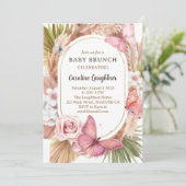 Waterverf Butterfly Floral Garden Baby Brunch Kaart (Staand voorkant)