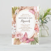 Waterverf Butterfly Floral Moederdag Brunch Kaart (Staand voorkant)
