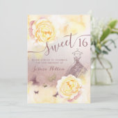 Waterverf Butterfly florale pony zoet 16 Kaart (Staand voorkant)