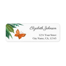 Waterverf Butterfly Foliage Return Address Labels