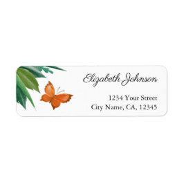Waterverf Butterfly Foliage Return Address Labels
