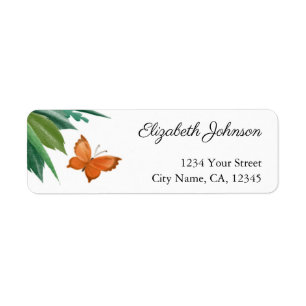 Waterverf Butterfly Foliage Return Address Labels