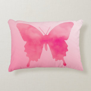 Waterverf Butterfly - Fuchsia and Pastel Pink Decoratief Kussen