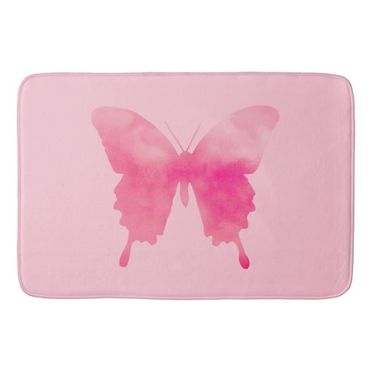 Waterverf Butterfly - Fuchsia and Pink Badmat (Voorkant)