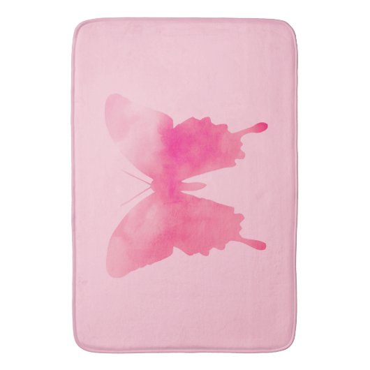 Waterverf Butterfly - Fuchsia and Pink Badmat (Voorkant Verticaal)