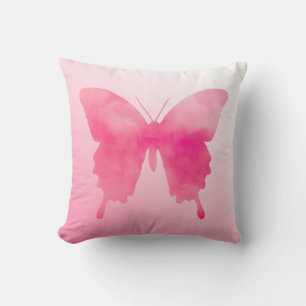 Waterverf Butterfly - Fuchsia and Pink Kussen