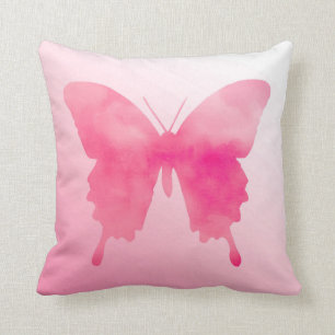 Waterverf Butterfly - Fuchsia and Pink Kussen