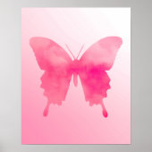 Waterverf Butterfly - Fuchsia and Pink Poster (Voorkant)