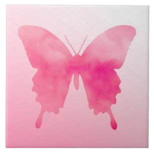 Waterverf Butterfly - Fuchsia and Pink Tegeltje