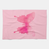 Waterverf Butterfly - Fuchsia and Pink Theedoek (Horizontaal)