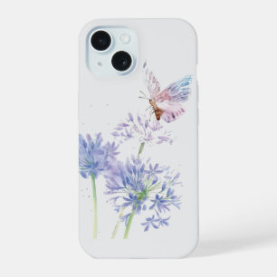 Waterverf Butterfly Garden Flowers Art iPhone 15 Case
