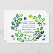 Waterverf Butterfly Garden Wedding Invitations Kaart (Voorkant / Achterkant)