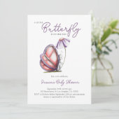 Waterverf Butterfly Girl Baby shower Kaart (Staand voorkant)