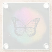 Waterverf Butterfly Glazen Onderzetter (Achterkant)