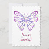 Waterverf Butterfly Invite voor Birthday Party Kaart (Voorkant)
