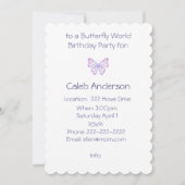 Waterverf Butterfly Invite voor Birthday Party Kaart (Achterkant)
