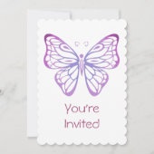 Waterverf Butterfly Invite voor Birthday Party Kaart (Voorkant)
