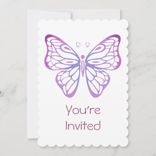 Waterverf Butterfly Invite voor Birthday Party Kaart (Voorkant)