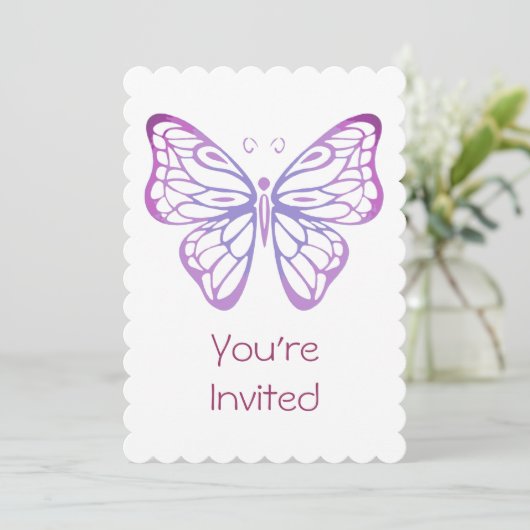 Waterverf Butterfly Invite voor Birthday Party Kaart (Staand voorkant)
