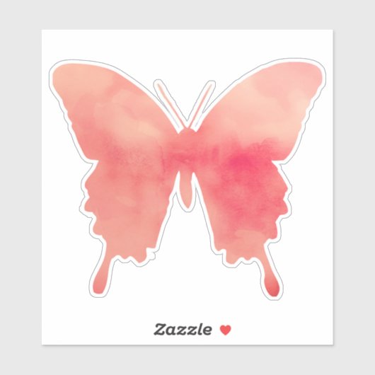 Waterverf Butterfly - Koraal en Perzik Sticker (Vel)
