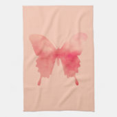 Waterverf Butterfly - Koraal en Perzik Theedoek (Verticaal)