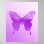 Waterverf Butterfly - Lavender and Violet Poster (Voorkant)