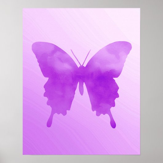 Waterverf Butterfly - Lavender and Violet Poster (Voorkant)