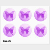 Waterverf Butterfly - Lavender and Violet Ronde Sticker (Vel)