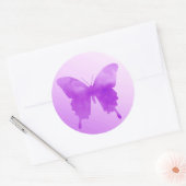 Waterverf Butterfly - Lavender and Violet Ronde Sticker (Envelop)