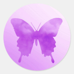 Waterverf Butterfly - Lavender and Violet Ronde Sticker